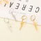 Fashionable Stainless Steel Three-Dimensional Photosensitive Surface Lightning Shaped Temperament Neutral Earring Jewelry