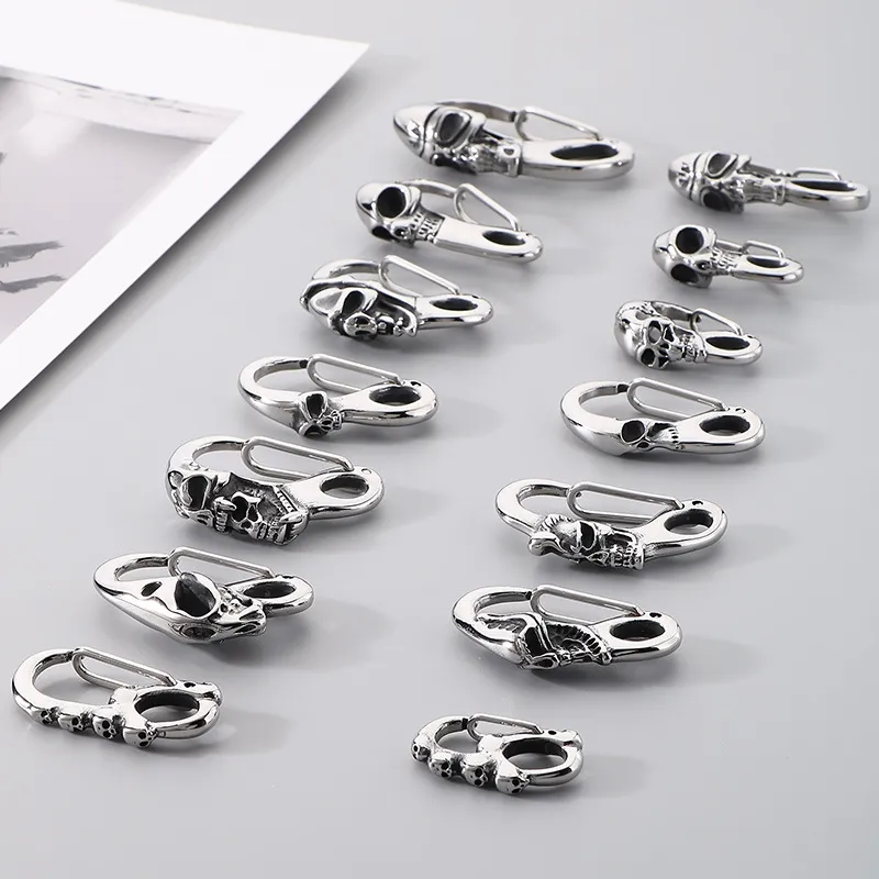 Punk Jewelry Parts Skull Buddha Animal Series Stainless Steel Accessories Clasp