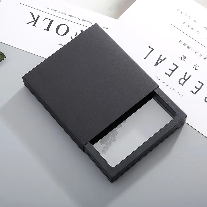 Atmospheric Drawer Box Jewelry Packaging Box Bracelet Necklace Pendant Jewelry Transparent Protective Film Jewelry Packaging Box