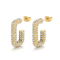 Popular Full Rhinestone Oval Stainless Steel Huggie Earrings Elegant Geometric Jewelry Wholesale