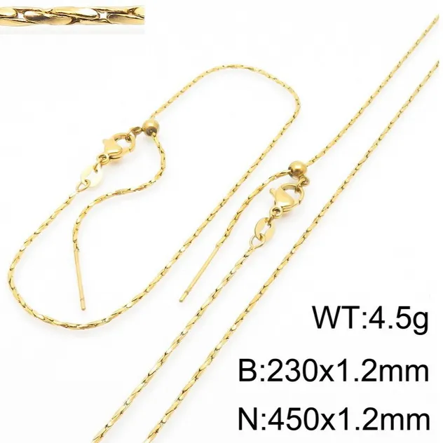 Universal Needle-Style Necklace Sets with Stainless Steel Drawstring