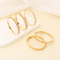 Vintage-Style Diamond-Encrusted Vintage-Style Diamond-Encrusted Stainless Steel Gold Bangles for Women