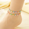 Bohemian Summer Accessories Bead Enamel Wheat Butterfly Stainless Steel Anklets for Women