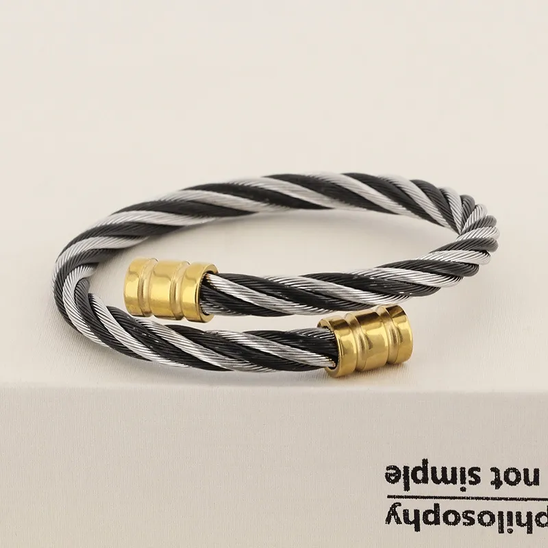Stainless Steel Jewelry, Steel Wire Bangle, Available in Multiple Colors, Suitable for Daily Wear