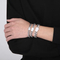 Four-Sided Polished Vacuum Plated Gold Cuban Bracelet, Ins Jewelry, Niche Rock and Hip-Hop Stainless Steel Men's Necklace Set