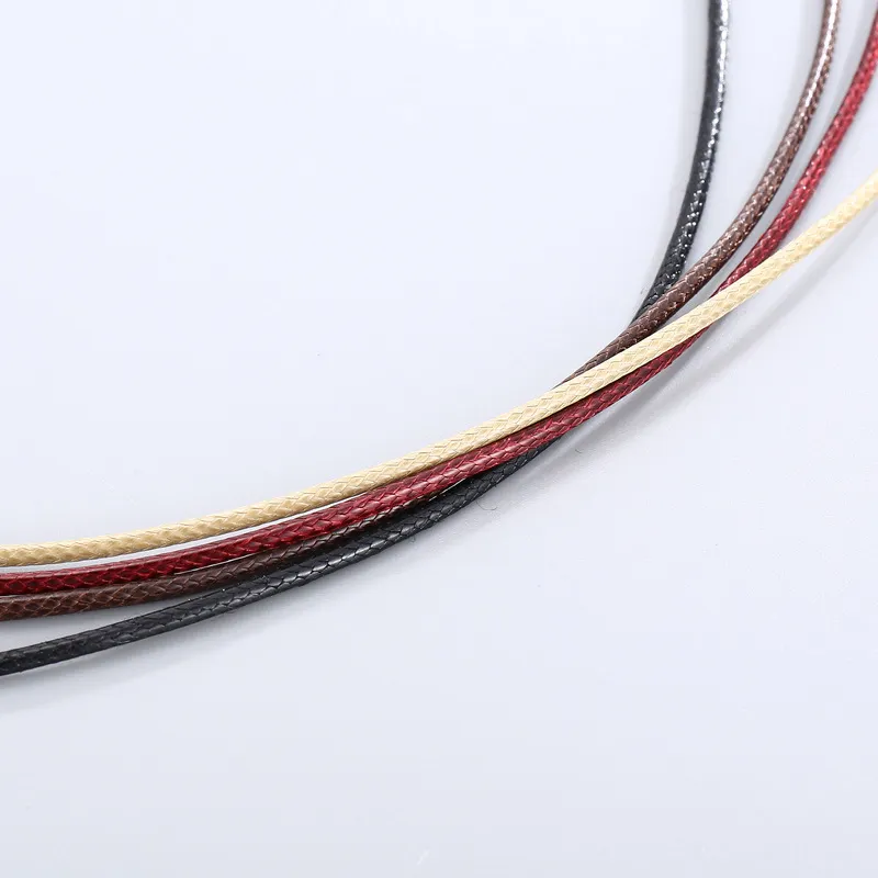 Minimalist Men's and Women's Stainless Steel Buckle Wax Rope Necklace 45cm Jewelry