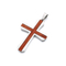 Simple Two-Tone Couple Necklace, Stylish and Unique Stainless Steel Inlaid with Rosewood Cross Men's Pendant