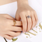 Rose Gold Plated Zircon Stone Hands Hug Stainless Steel Jewelry Ring
