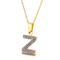 Women's Stainless Steel Full-Diamond 26 English Letters DIY Pendant Diamond-Embedded Collarbone Necklace