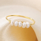 Natural Pearl Ring Gold Plated Stainless Steel Jewelry Freshwater Pearl Stacking Ring