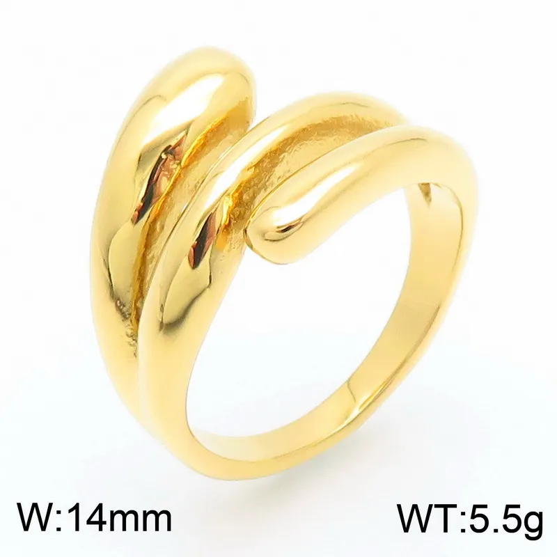Personality Line Exaggerated Ring Knot Twist Bamboo Joint Stainless Steel Snake-Shaped Ring