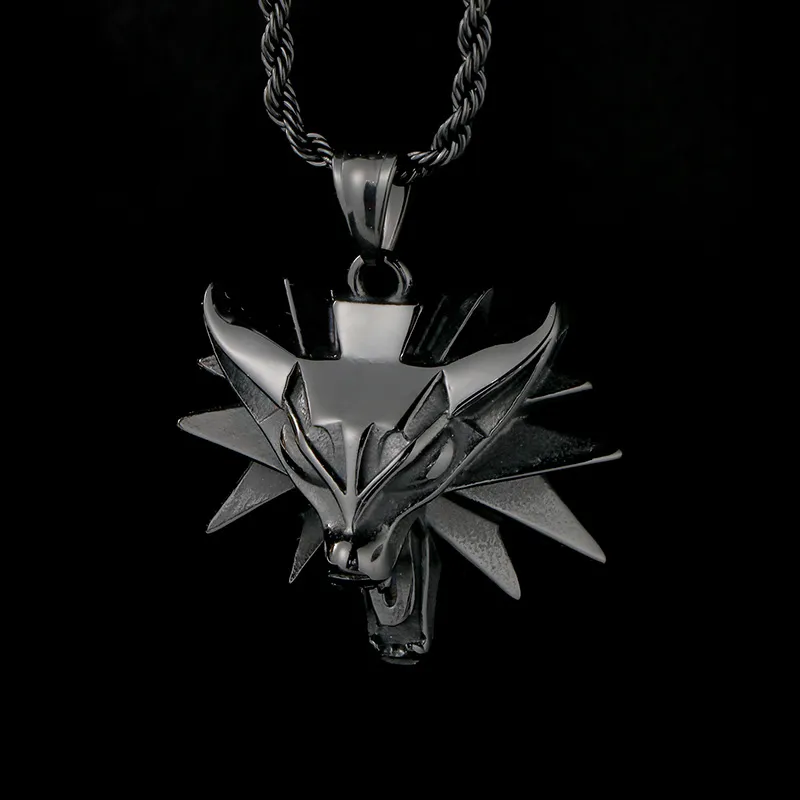 Three-Dimensional Wild Hunt Wolf Head Stainless Steel Casting Pendant for Man
