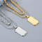 Trendy and Cool Emperor Chain Square Brand Necklace for Men, Double Layered Stainless Steel Military Brand Pendant Supporting Engraving