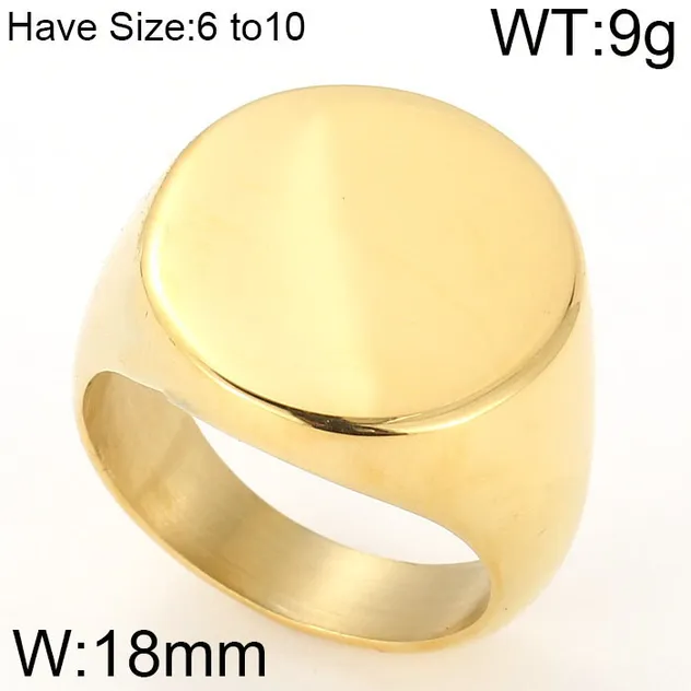 Customizable Retro Stainless Steel Stamp Ring for Unisex Fashion