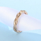 Stainless Steel Ring 18K Gold-Plated Twisted Pattern Jewelry Suitable for Daily Wear