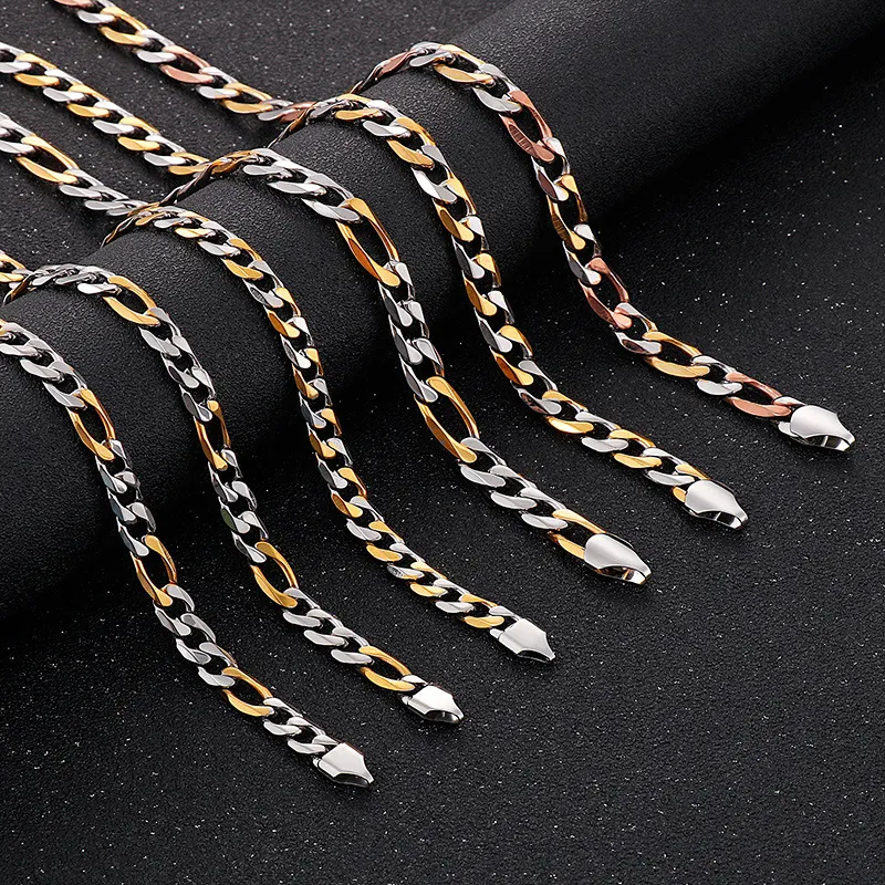 Stainless Steel Trendy Jewelry, European and American Minimalist Fashionable Personalized Nk Chain Men's Necklace Accessory