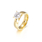Elegant Korean Stainless Steel Wedding Zircon Rings for Couples