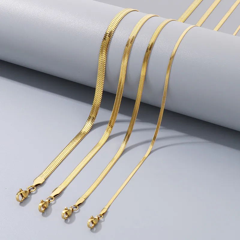 Women's Stainless Steel Blade Chain Necklace Extender 2/3/4/5mm Interior Chain Jewelry Wholesale