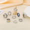 Wholesale Fashion Stainless Steel Creative Geometric Diamond Inlaid Multi Style Rings