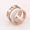 Personality Roman Numeral Diamond-Embedded Stainless Steel Ring Men Women Wholesale