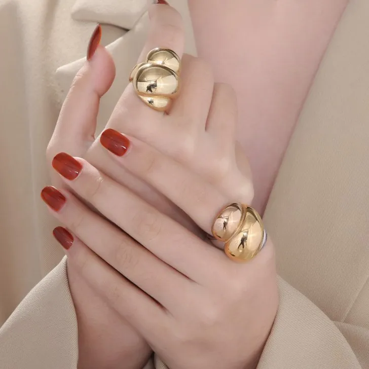 Geometric Design Glossy Finish Ring for Stylish Index Finger