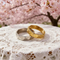 European American Fashion Grid Round Ring Textured Irregular Pattern Stainless Steel Personalized Ring Wholesale