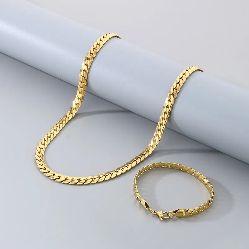 Men's Korean Style Minimalist Engraved Chain Necklace Without Pendant, Trendy, Stainless Steel, Couple's Matching Chain