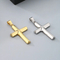 Simple Smooth Cross Pendant Necklace, Stainless Steel Jewelry