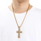 Personalized Bear Paw Pendant Hip Hop 3D Double Layer Cross with Diamond Pendant Stainless Steel Male and Female Accessories