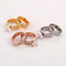 Korean Japanese Stainless Steel Couple's Matching Ring 18K Gold Textured Diamond-Embedded Rings