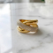 Personalized Oversized Stainless Steel Ring Irregular Double Row Diamond Geometric Rings Wholesale