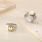 Trendy Fashion Contrast Color Ring Retro Irregular Ins Diamond-Embedded Stainless Steel Rings