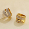 Oversized Diamond-Encrusted Stainless Steel Ring with Unique Geometric Design
