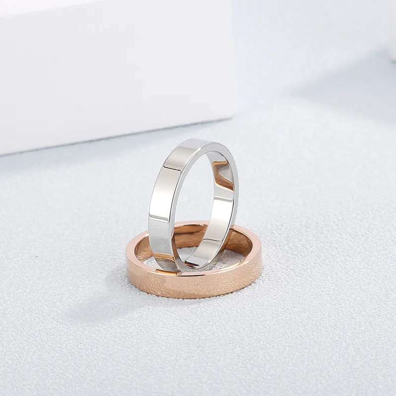 Fashion Niche High-End Stainless Steel Smooth Surface Ring Wholesale for Couples' Rings