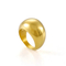 French-Style Trendy Gold Domed Geometric Stainless Steel Ring for Men and Women