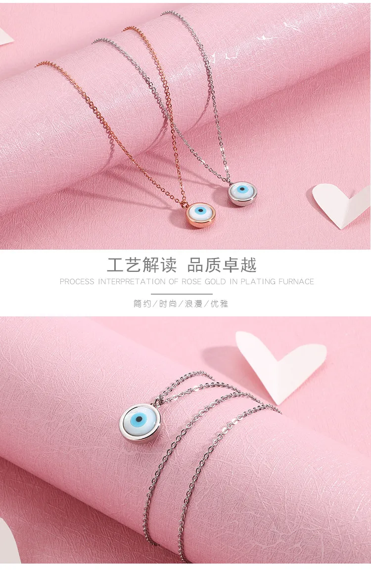 Trendy Evil Eye Design Style Women's Stainless Steel Necklace