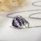Birthstone Month Mom Heart-Shaped Polished Stainless Steel Pendant Necklace Mother's Day Gift