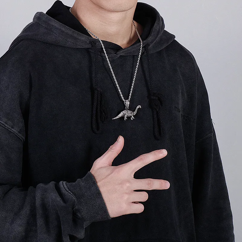 Retro Fashion Animal Jewelry Punk Dinosaur Men's Stainless Steel Pendant