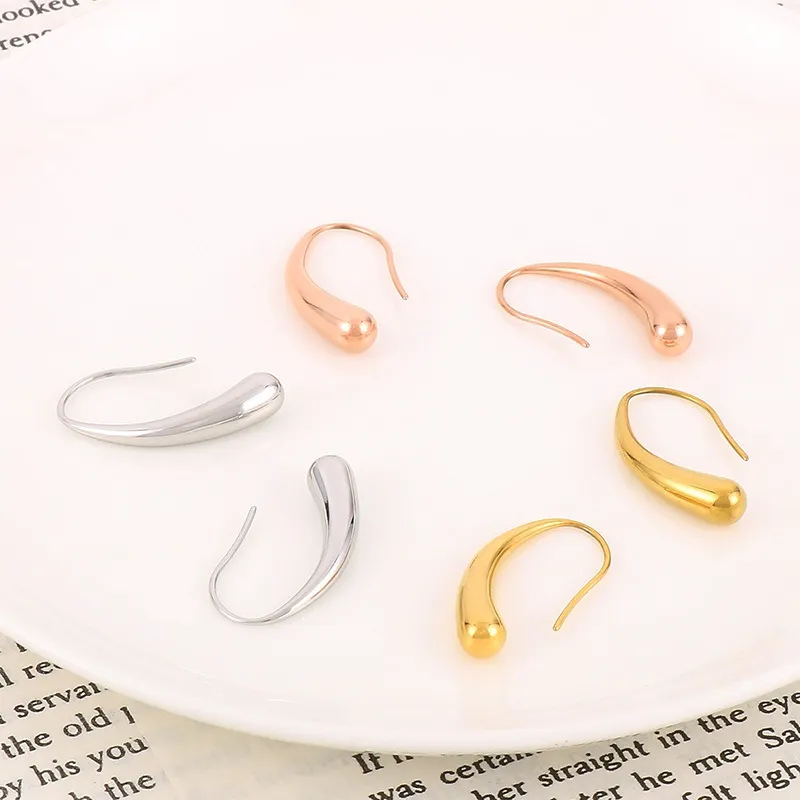 Women's Fashion Stainless Steel Earrings, High-End Design, Irregular Teardrop Stud Earrings, Versatile Geometric Earrings