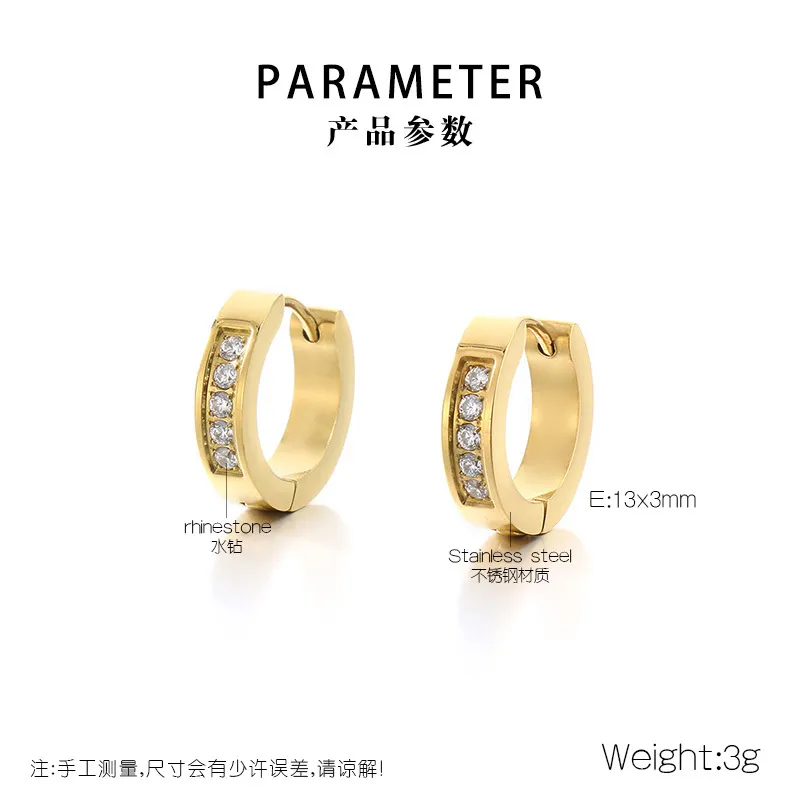 Stainless Steel Jewelry Rhinestone Earrings Suitable for Daily Wear