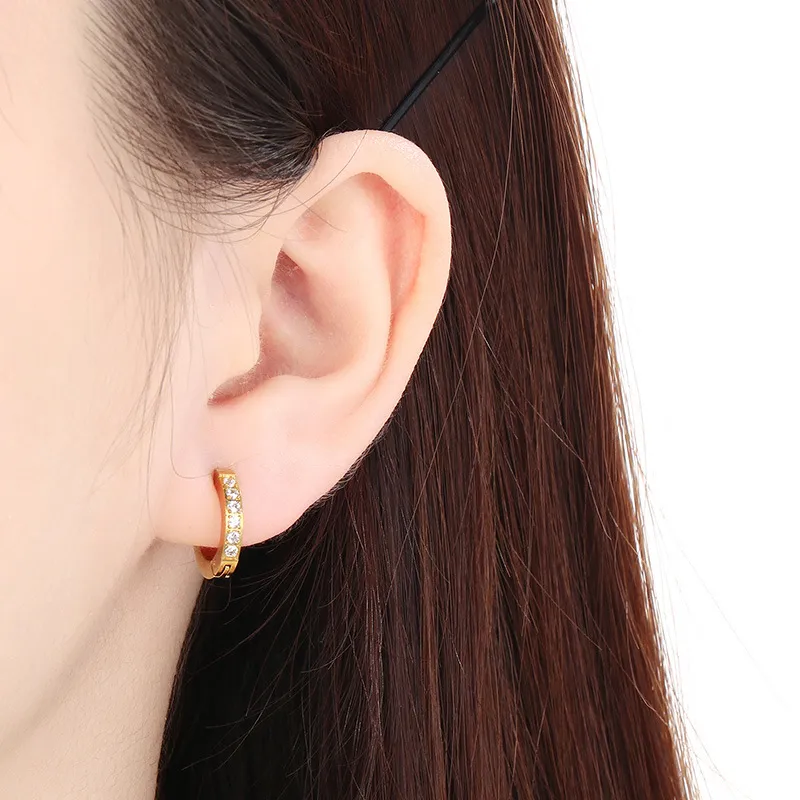 Stainless Steel Jewelry Rhinestone Earrings Suitable for Daily Wear