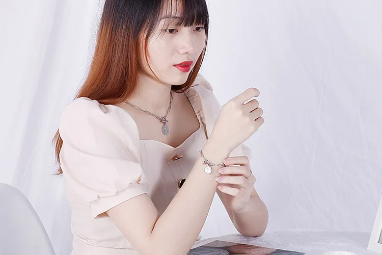 European American Stainless Steel Women's Fashion Jewelry Bracelet Necklace Jewelry Set Wholesale