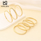 Stylish and Minimalist Stainless Steel Zircon Round Buckle Gold Bracelet Bangles