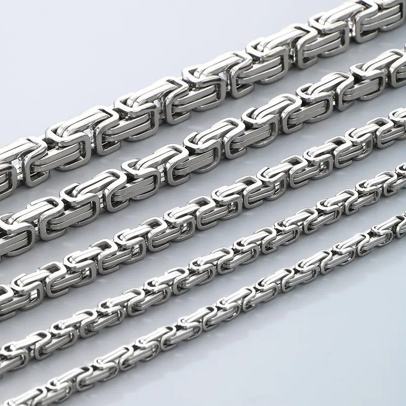 Celebrity-Style Byzantine Bracelet, Personalized Hip-Hop Stainless Steel Domineering Imperial Bracelet for Men, Multiple Specifications