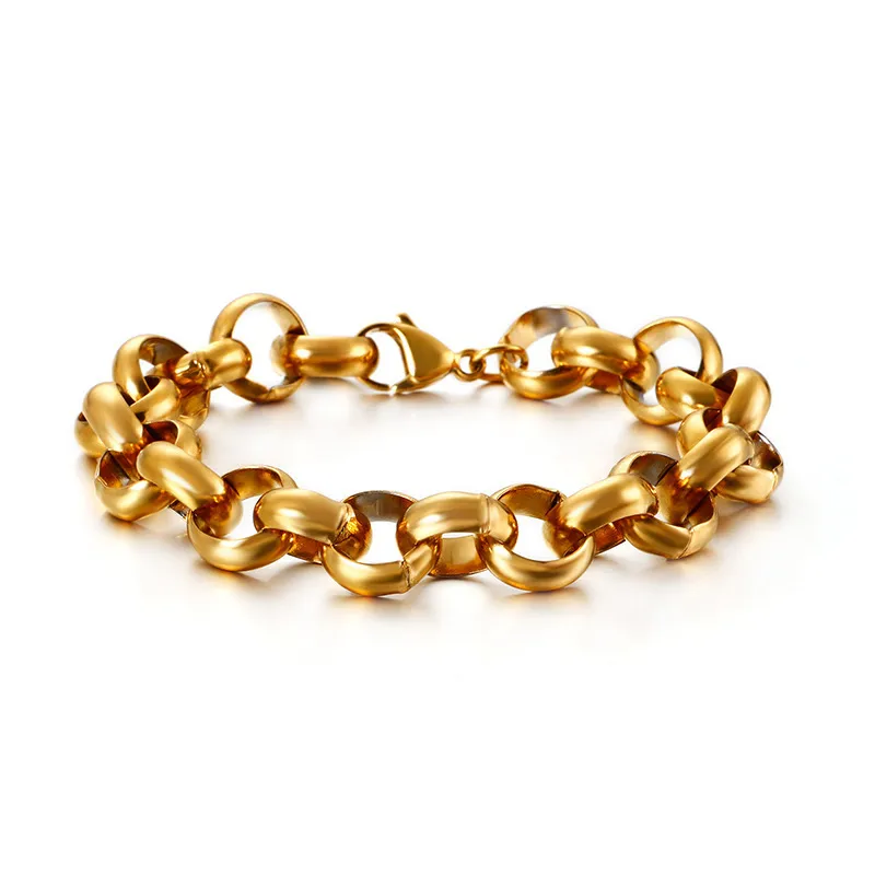 Personalized O-Shaped Circular Bead Chain Punk Style Stainless Steel Men's and Women's Bracelet Wholesale