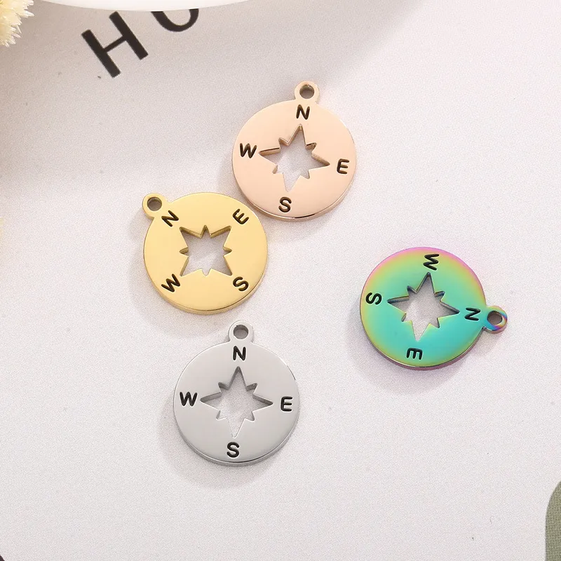 Stainless Steel Compass Shaped Jewelry Accessories DIY Materials