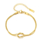 Ins Women's Bracelet 18K Gold-Plated Adjustable Knotted Round Snake Chain Delicate Jewelry