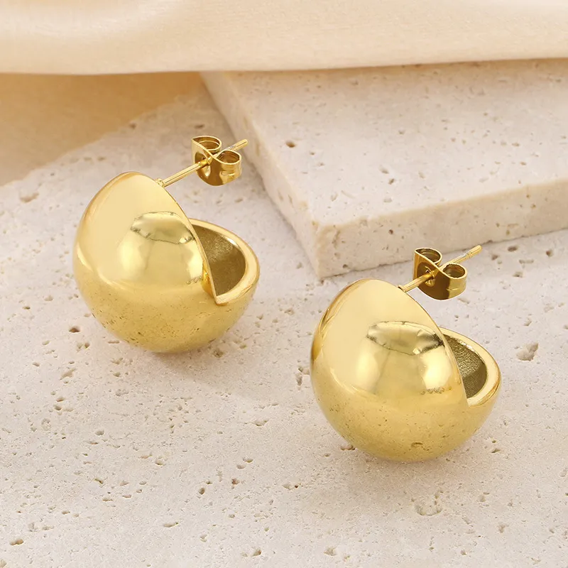 Modern Cool Semi-Hollow Spherical Earrings Perfect for Everyday Wear