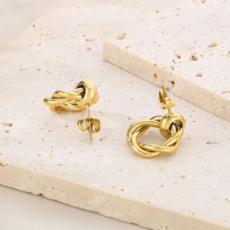 Modern Elegant Stud Earrings with Unique Double-Hoop Style