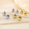 Polished Spherical Semi-Hollow Stud Earrings Hollow Round Stainless Steel Earrings Women